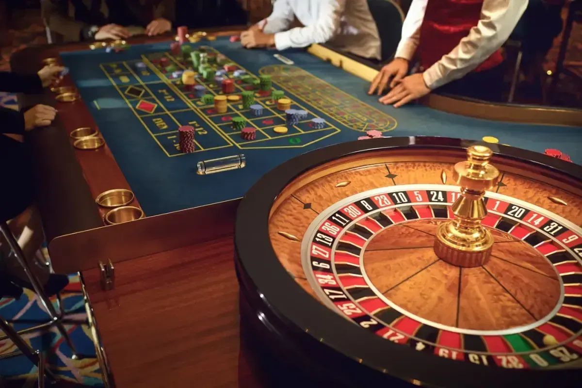 Casino floor with warm lighting